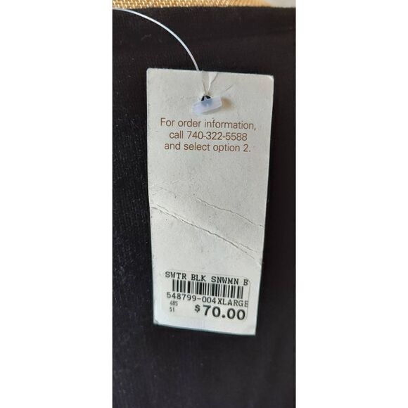 LONGABERGER HOMESTEAD Sweater Black with beaded snowman. Size XL. NWT - Picture 5 of 7